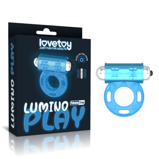 Голубое, светящееся в темноте эрекционное виброкольцо Lumino Play Vibrating Penis Ring - Lovetoy - в Златоусте купить с доставкой