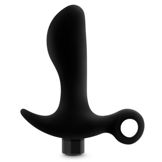 Черный анальный вибратор Silicone Vibrating Prostate Massager 01 - 10,8 см. - Blush Novelties - в Златоусте купить с доставкой