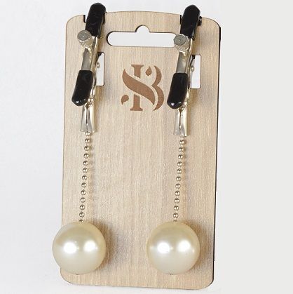 Зажимы на соски с бусинами под жемчуг Pearl - Sitabella - купить с доставкой в Златоусте
