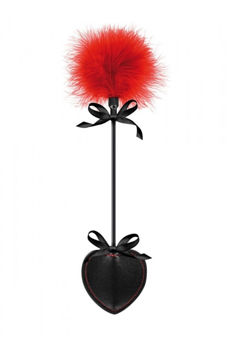 Стек с пуховкой Sweet Caress Feather Whip - 44 см. - Sweet Caress - купить с доставкой в Златоусте