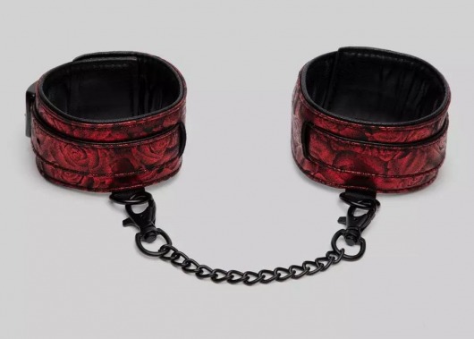 Красно-черные оковы Reversible Faux Leather Ankle Cuffs - Fifty Shades of Grey - купить с доставкой в Златоусте