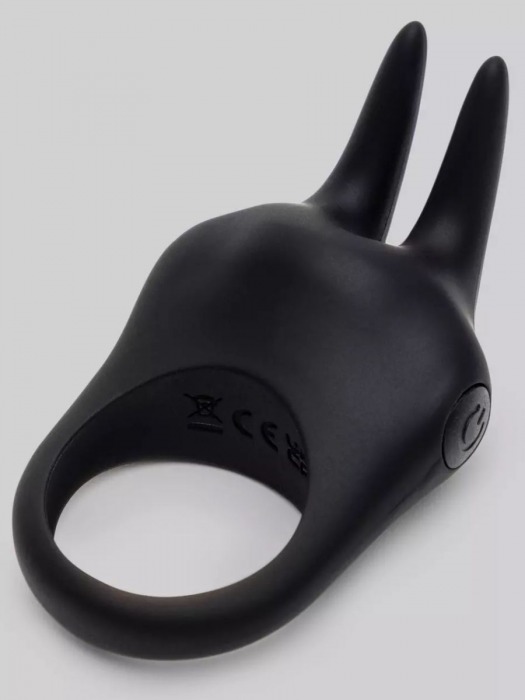 Черное эрекционное виброкольцо Sensation Rechargeable Vibrating Rabbit Love Ring - Fifty Shades of Grey - в Златоусте купить с доставкой