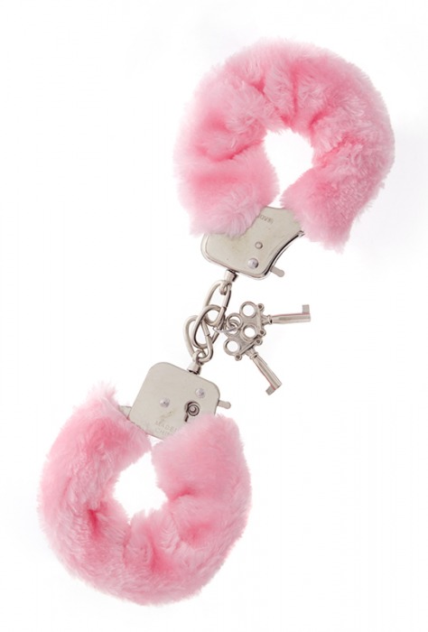 Металлические наручники с розовой меховой опушкой METAL HANDCUFF WITH PLUSH PINK - Dream Toys - купить с доставкой в Златоусте