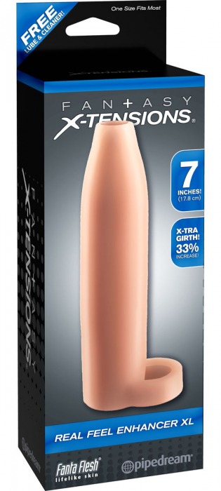Телесная насадка Real Feel Enhancer XL - 17 см. - Pipedream - в Златоусте купить с доставкой