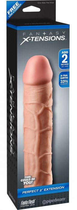 Телесная насадка Fantasy X-tensions Perfect 2  Extension - 20,3 см. - Pipedream - в Златоусте купить с доставкой