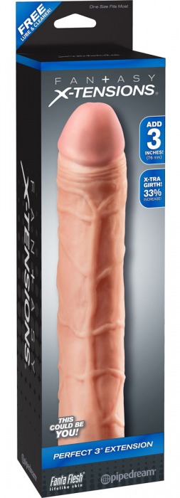Телесная удлиняющая насадка Perfect 3 Extension - 22 см. - Pipedream - в Златоусте купить с доставкой
