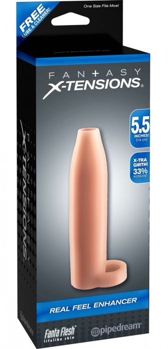 Насадка-расширитель с кольцом для подхвата мошонки Real Feel Enhancer - 14 см. - Pipedream - в Златоусте купить с доставкой