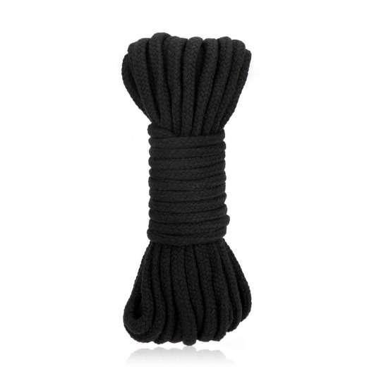 Черная хлопковая веревка для связывания Bondage Rope - 10 м. - Lux Fetish - купить с доставкой в Златоусте