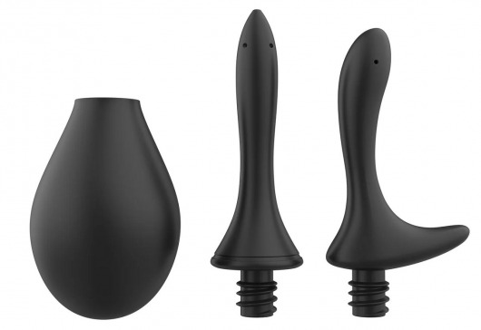 Черный анальный душ Nexus Anal Douche Set с 2 сменными насадками - Nexus Range - купить с доставкой в Златоусте