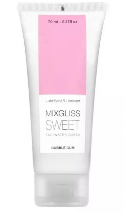 Смазка на водной основе Mixgliss Sweet с ароматом бабл-гам - 70 мл. - Mixgliss - купить с доставкой в Златоусте