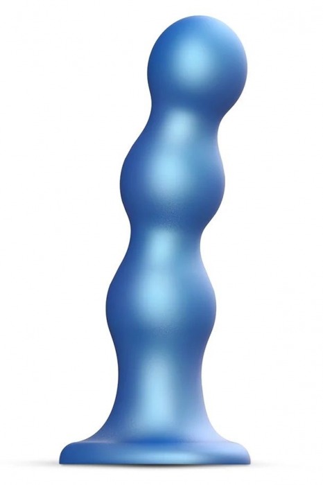 Голубая насадка Strap-On-Me Dildo Plug Balls size S - Strap-on-me - купить с доставкой в Златоусте