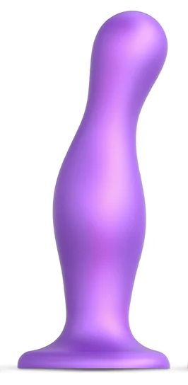 Фиолетовая насадка Strap-On-Me Dildo Plug Curvy size L - Strap-on-me - купить с доставкой в Златоусте