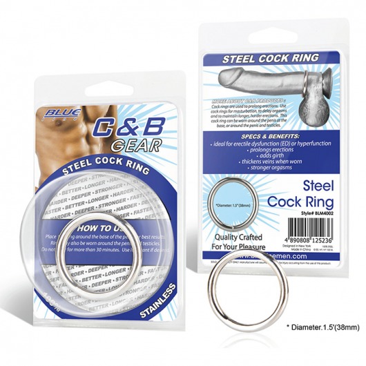 Стальное эрекционное кольцо STEEL COCK RING - 4.5 см. - BlueLine - в Златоусте купить с доставкой