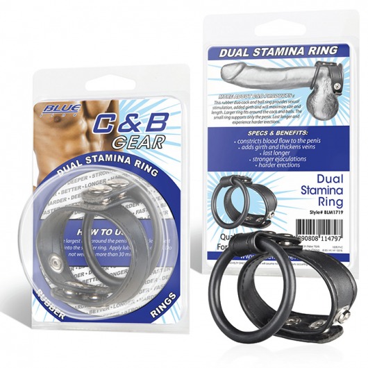 Двойное кольцо выносливости на пенис DUAL STAMINA RING - BlueLine - в Златоусте купить с доставкой