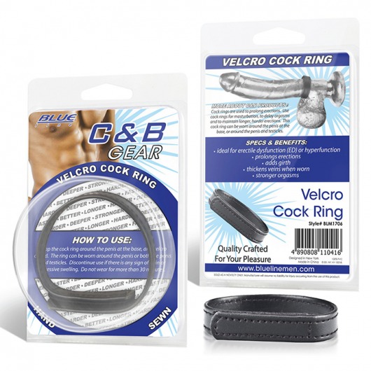 Кольцо на пенис из искусственной кожи на липучке VELCRO COCK RING - 5 см. - BlueLine - в Златоусте купить с доставкой