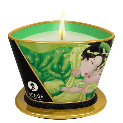 Массажная свеча Exotic Green Tea с ароматом зелёного чая - 170 мл. - Shunga - купить с доставкой в Златоусте