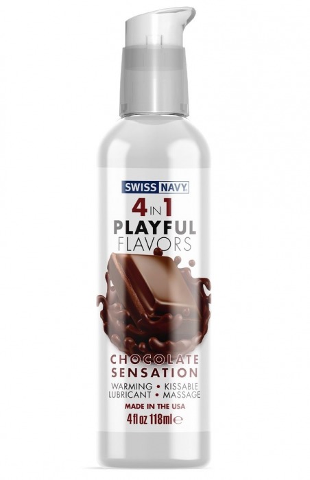 Массажный гель 4-в-1 Chocolate Sensation с ароматом шоколада - 118 мл. - Swiss navy - купить с доставкой в Златоусте
