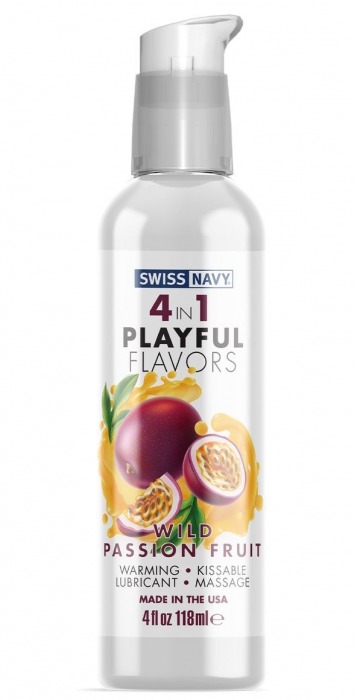 Массажный гель 4-в-1 Wild Passion Fruit с ароматом маракуйи - 118 мл. - Swiss navy - купить с доставкой в Златоусте