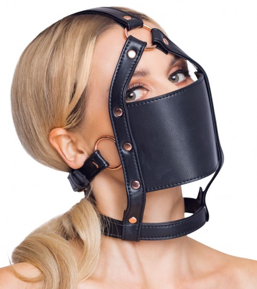 Черный намордник с кляпом-шаром Head Harness With A Gag - Orion - купить с доставкой в Златоусте