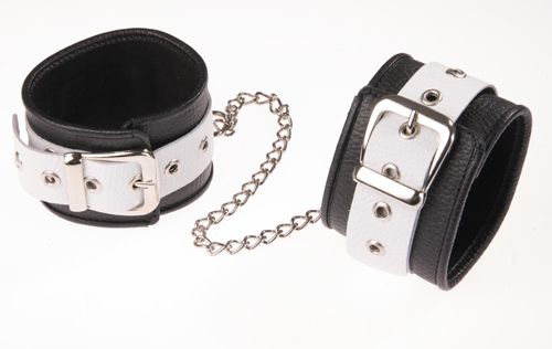Черно-белые оковы на ноги - Sitabella - купить с доставкой в Златоусте