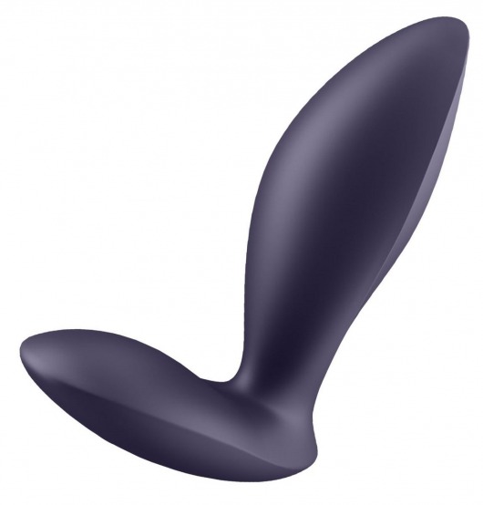 Фиолетовый анальный вибростимулятор Power Plug - Satisfyer - в Златоусте купить с доставкой