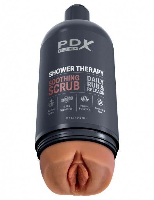 Мастурбатор-вагина цвета карамели Shower Therapy Soothing Scrub - Pipedream - в Златоусте купить с доставкой