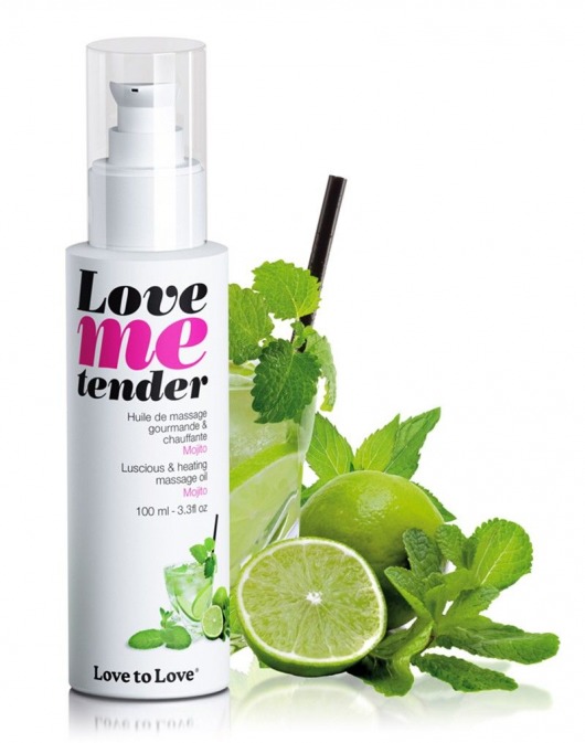 Съедобное согревающее массажное масло Love Me Tender Mojito с ароматом мохито - 100 мл. - Love to Love - купить с доставкой в Златоусте