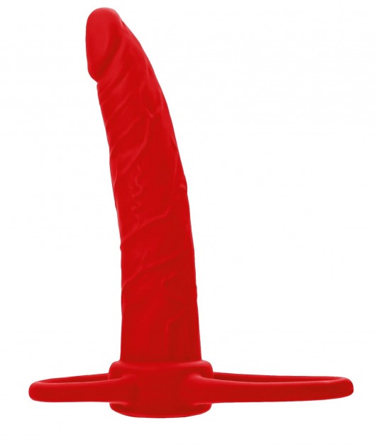Красная насадка на пенис для двойного проникновения Black Red - 16,5 см. - ToyFa - купить с доставкой в Златоусте