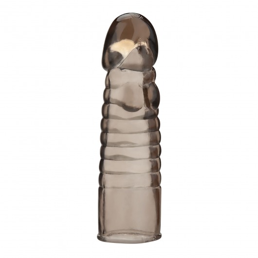 Дымчатая насадка-удлинитель Ribbed Realistic Penis Enhancing Sleeve Extension - 15,2 см. - BlueLine - в Златоусте купить с доставкой