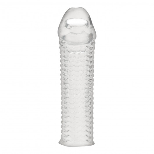Текстурированная насадка на пенис Clear Textured Penis Enhancing Sleeve Extension - 16,5 см. - BlueLine - в Златоусте купить с доставкой