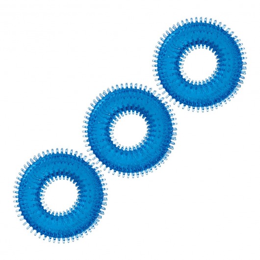 Комплект из трех голубых колец для эрекции 3-Pack Ultra-Stim Stretch Cock Rings - BlueLine - в Златоусте купить с доставкой