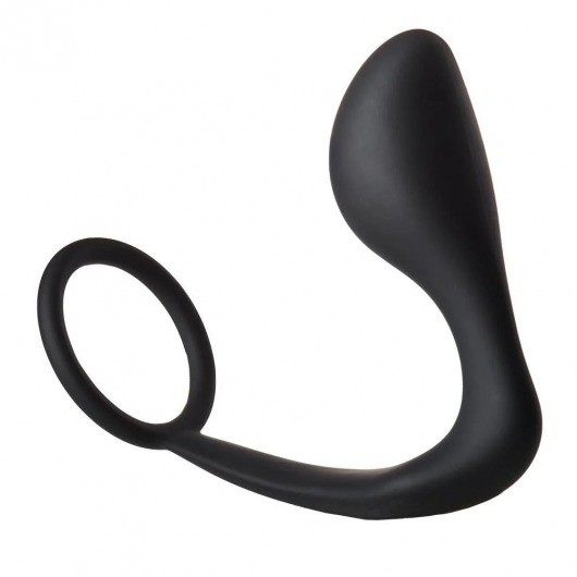 Черное эрекционное кольцо с анальной пробкой Anal Plug With Cockring - Dream Toys - в Златоусте купить с доставкой