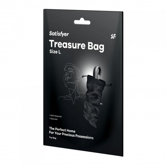 Черный мешочек для хранения игрушек Treasure Bag L - Satisfyer - купить с доставкой в Златоусте