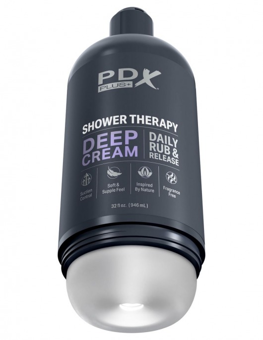 Мастурбатор в бутылке Shower Therapy Deep Cream - Pipedream - в Златоусте купить с доставкой