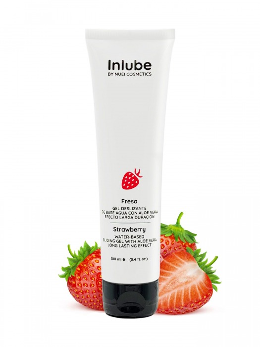 Лубрикант на водной основе Nuei Inlube с алоэ вера и ароматом клубники - 100 мл. - Nuei cosmetics - купить с доставкой в Златоусте