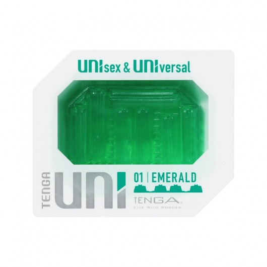 Зеленый мастурбатор-стимулятор Tenga Uni Emerald - Tenga - в Златоусте купить с доставкой