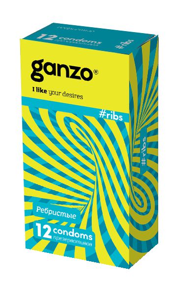 Презервативы с ребристой структурой Ganzo Ribs - 12 шт. - Ganzo - купить с доставкой в Златоусте