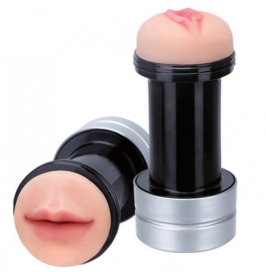 Двусторонний мастурбатор REALSTUFF 2 IN 1 HUMMER MOUTH   VAGINA - ротик и вагина - Dream Toys - в Златоусте купить с доставкой