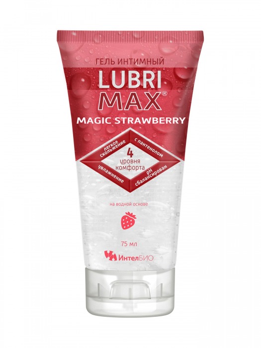 Интимный гель-смазка на водной основе Lubrimax Magic Strawberry - 75 мл. - ИнтелБИО - купить с доставкой в Златоусте