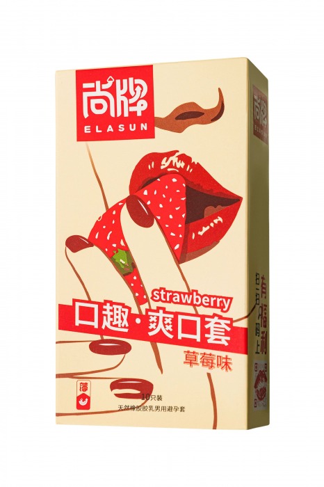 Презервативы Elasun Strawberry с аромато клубники - 10 шт. - Elasun - купить с доставкой в Златоусте
