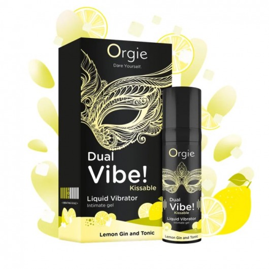 Съедобный жидкий вибратор Dual Vibe! со вкусом лимонного джина с тоником - 15 мл. - ORGIE - купить с доставкой в Златоусте