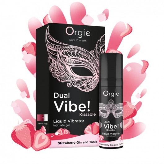 Съедобный жидкий вибратор Dual Vibe! со вкусом клубничного джина с тоником - 15 мл. - ORGIE - купить с доставкой в Златоусте