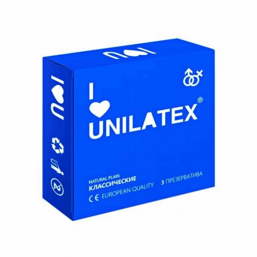 Классические презервативы Unilatex Natural Plain - 3 шт. - Unilatex - купить с доставкой в Златоусте