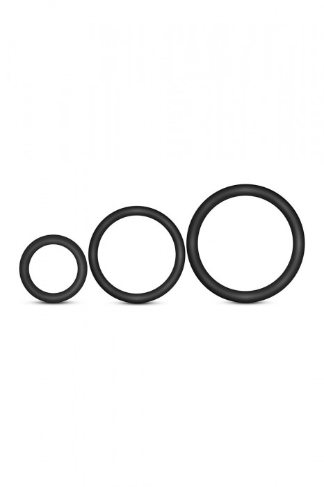 Набор из 3 черных эрекционных колец Cock Ring Set - Blush Novelties - в Златоусте купить с доставкой