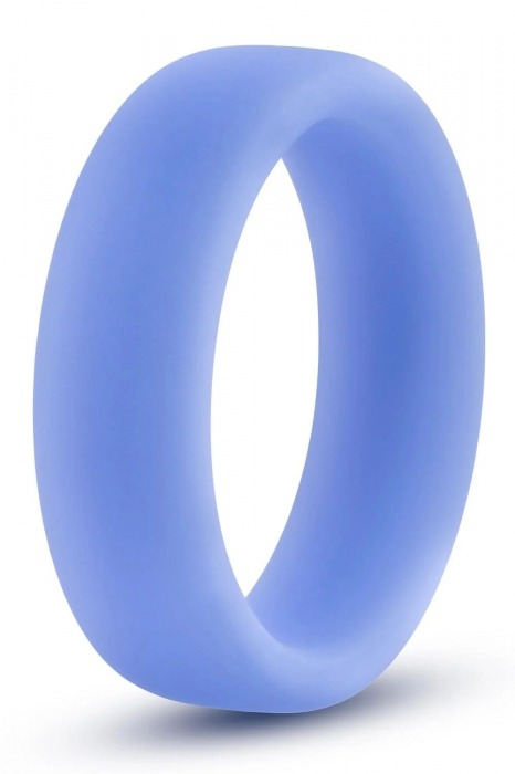 Голубое люминесцентное кольцо Silicone Glo Cock Ring - Blush Novelties - в Златоусте купить с доставкой