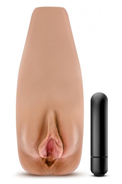 Маструбатор-вагина с вибрацией Soft   Wet Renata Realistic Tan Masturbator - Blush Novelties - в Златоусте купить с доставкой