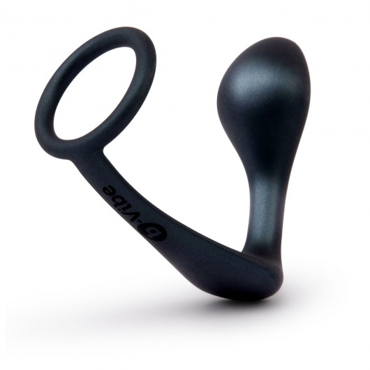 Черное эрекционное кольцо со стимулятором простаты Ringer Cock Ring   Plug - b-Vibe - в Златоусте купить с доставкой