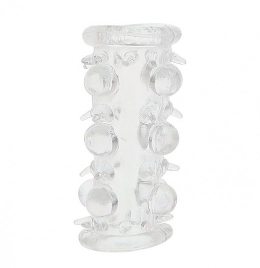 Прозрачная насадка на пенис с шипами и бугорками JELLY JOY LUST CLUSTER CLEAR - Dream Toys - в Златоусте купить с доставкой