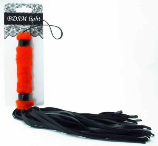 Нежная плеть с красным мехом BDSM Light - 43 см. - БДСМ Арсенал - купить с доставкой в Златоусте
