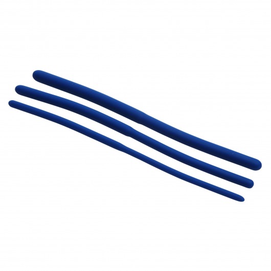 Набор из 3 синих силиконовых уретральных расширителей Invasion Silicone Urethral Sound Trainer Set - XR Brands - купить с доставкой в Златоусте